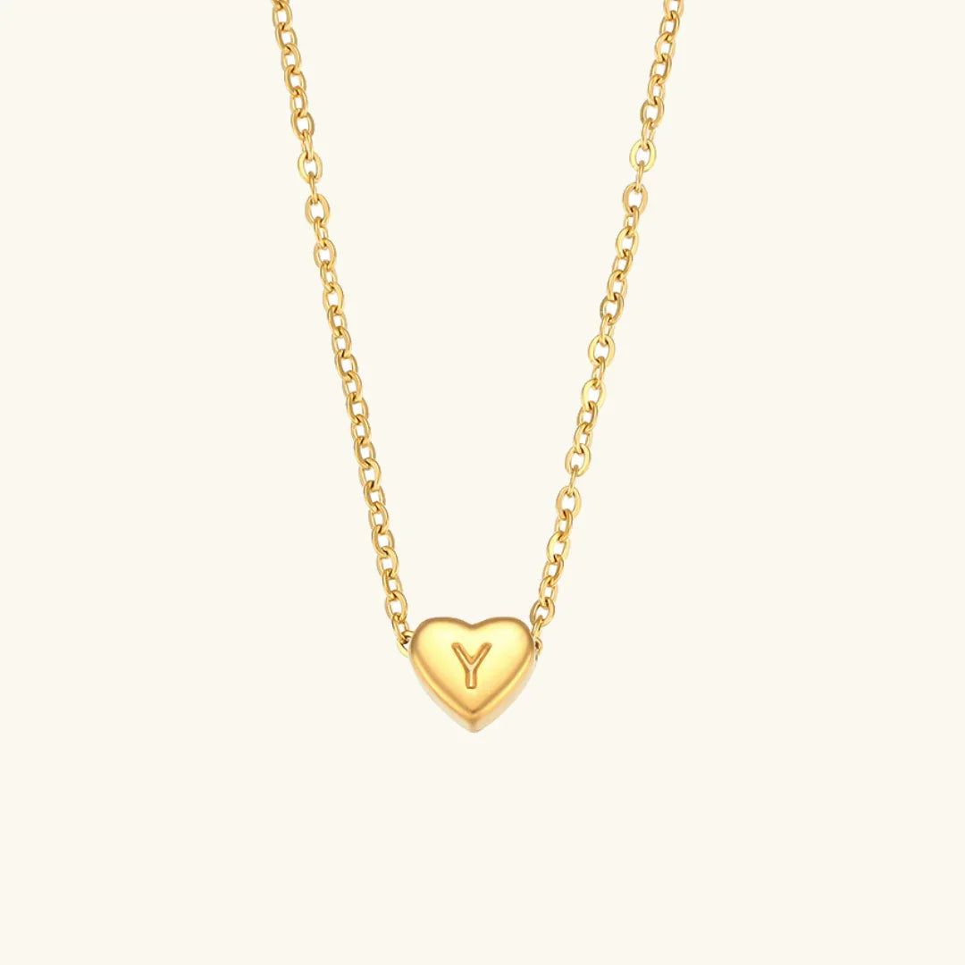 [Raffine]Heart Initial Gold Necklace