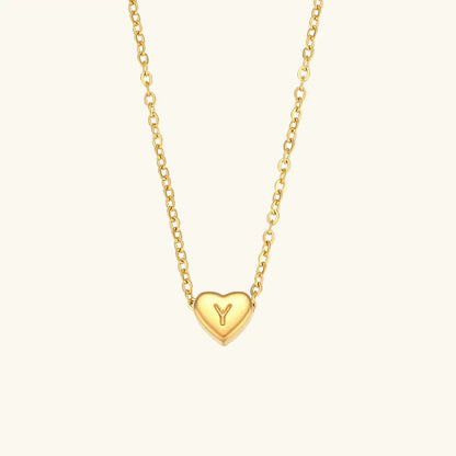 [Raffine]Heart Initial Gold Necklace