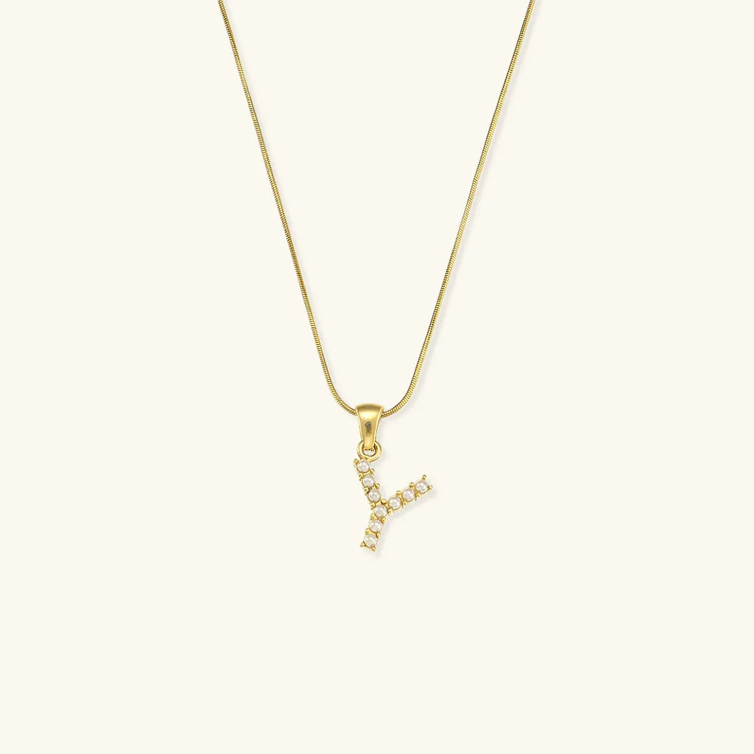 [Raffine]Augustine Initial Letter Pearl Necklace