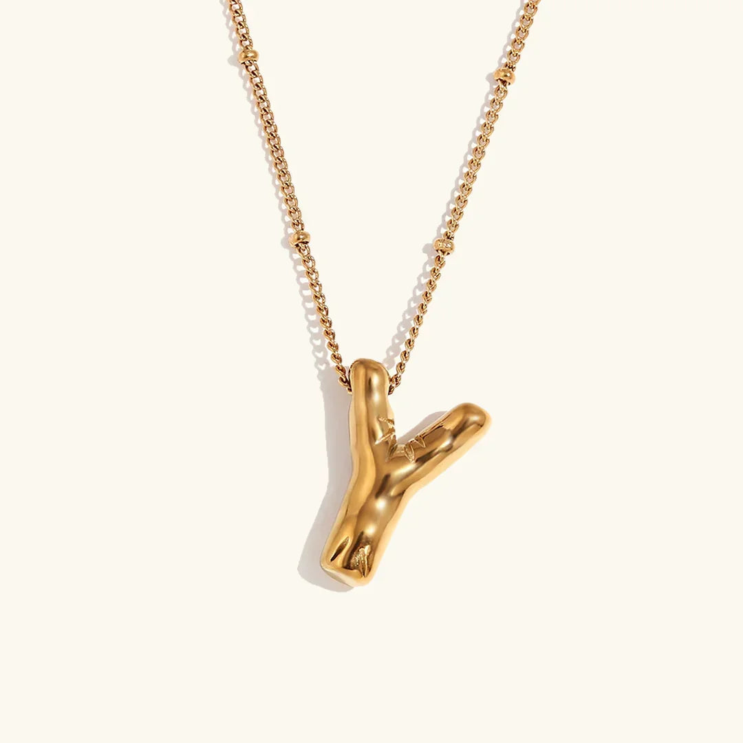 [Raffine]Balloon Gold Initial Necklace