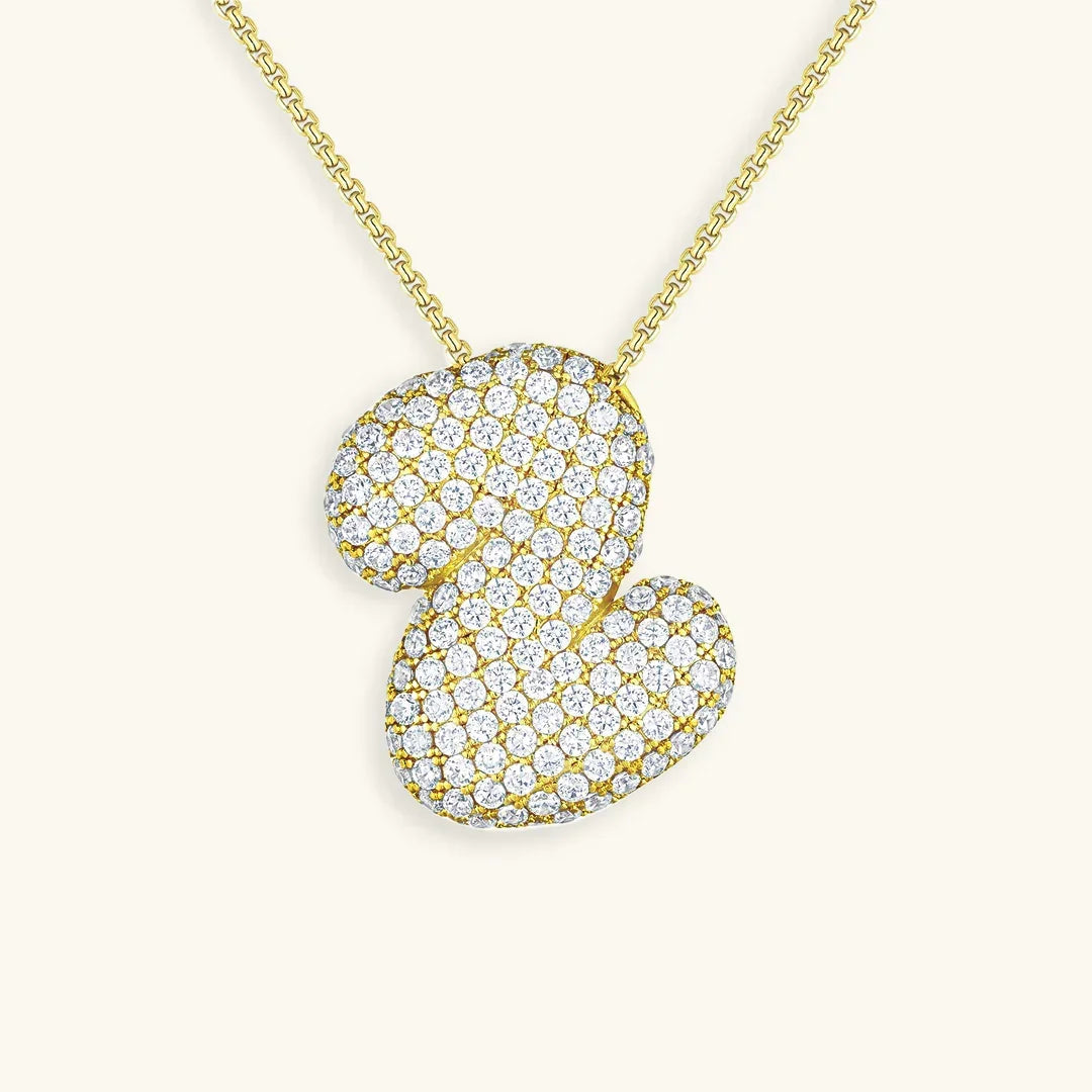 [Raffine]Bubble Initial Diamond Necklace