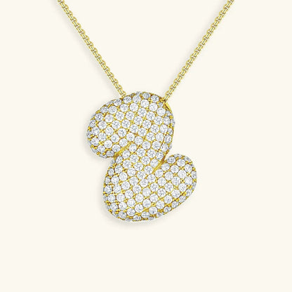 [Raffine]Bubble Initial Diamond Necklace
