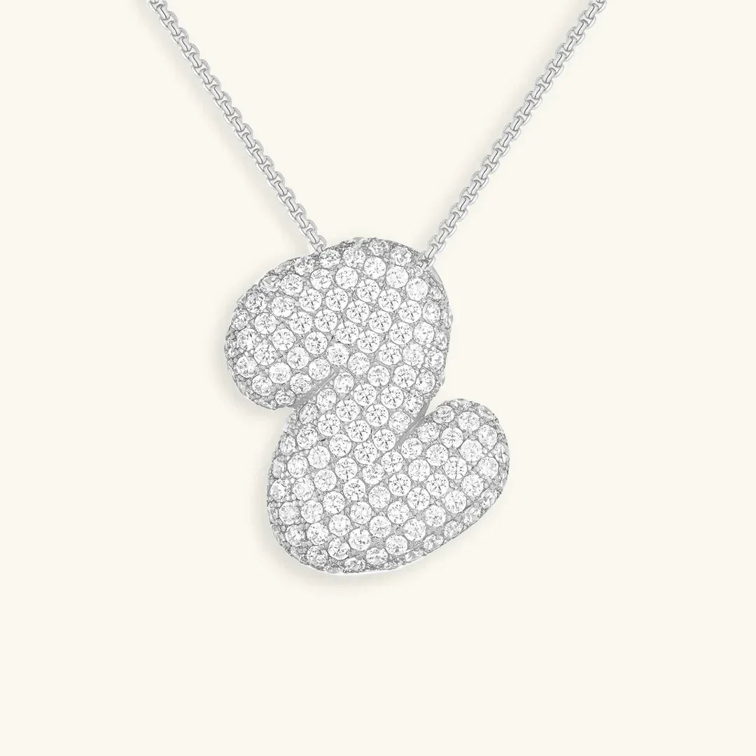 [Raffine]Bubble Initial Diamond Necklace
