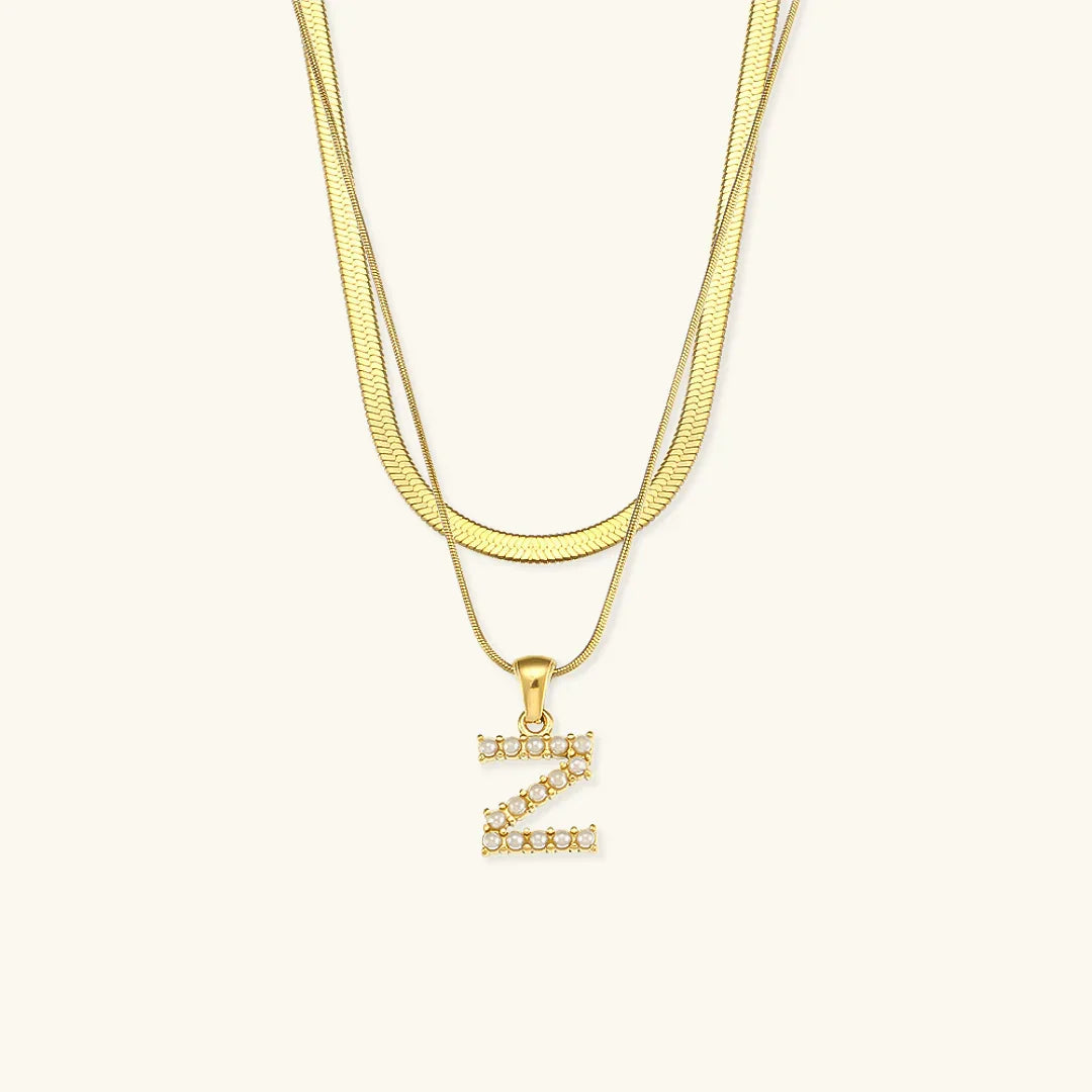 [Raffine]Fiona Layered Gold Initial Letter Necklace