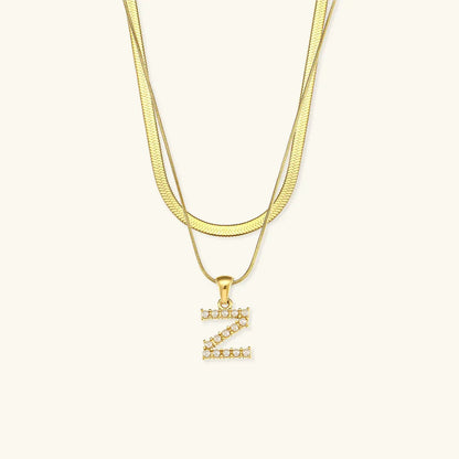 [Raffine]Fiona Layered Gold Initial Letter Necklace