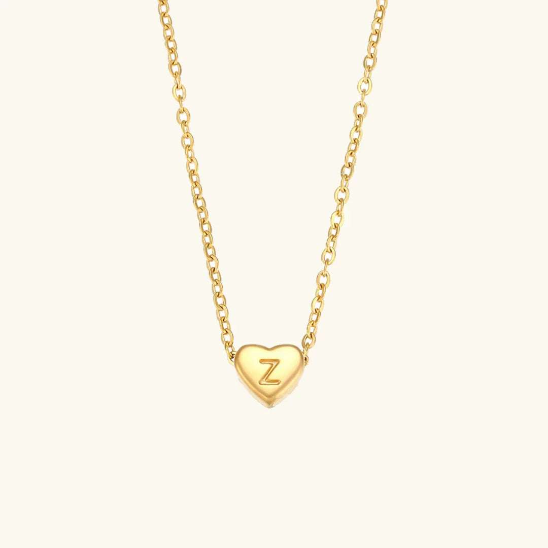 [Raffine]Heart Initial Gold Necklace