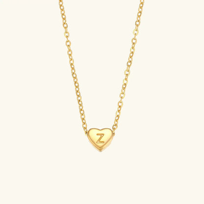 [Raffine]Heart Initial Gold Necklace
