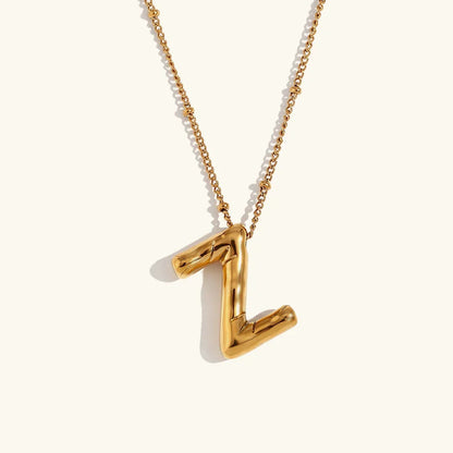 [Raffine]Balloon Gold Initial Necklace