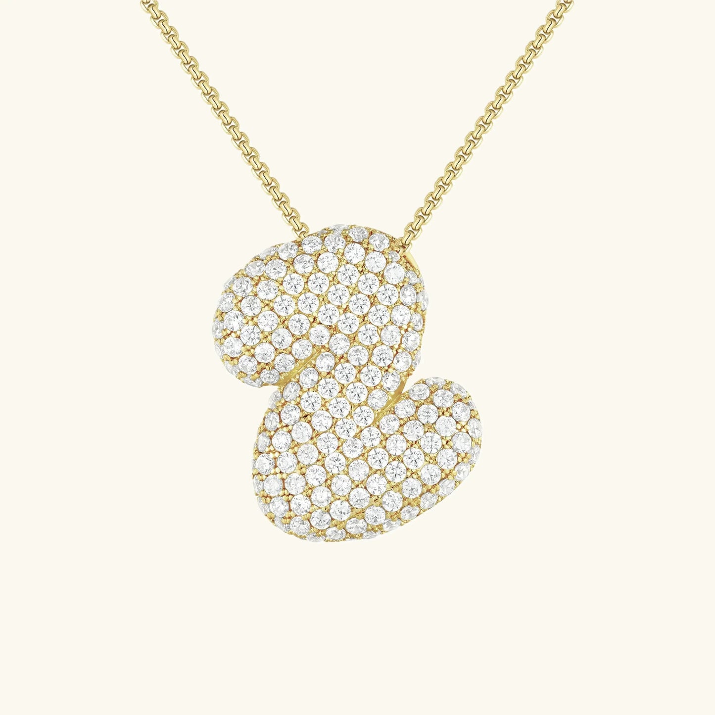 [Raffine]Bubble Initial Diamond Necklace