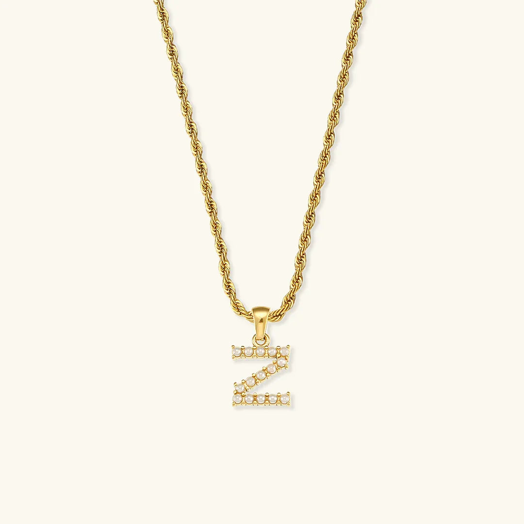[Raffine]Elodie Initial Letter Pearl Necklace