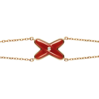 [Raffine]JEUX BRACELET CARNELIAN PINK GOLD 1 DIAMOND