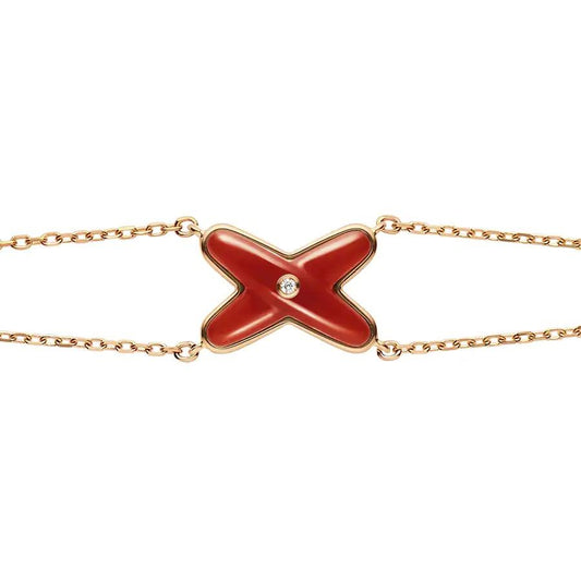 [Raffine]JEUX BRACELET CARNELIAN PINK GOLD 1 DIAMOND