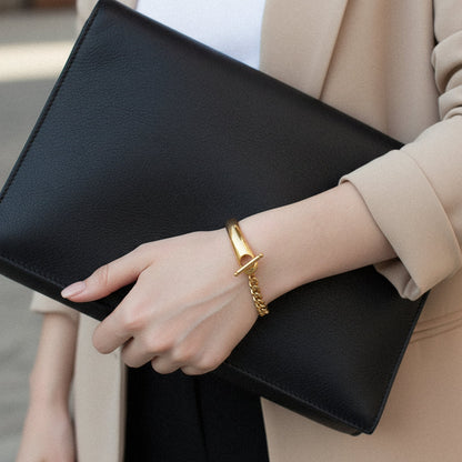 [Raffine]Myrna Chained Gold Bangle
