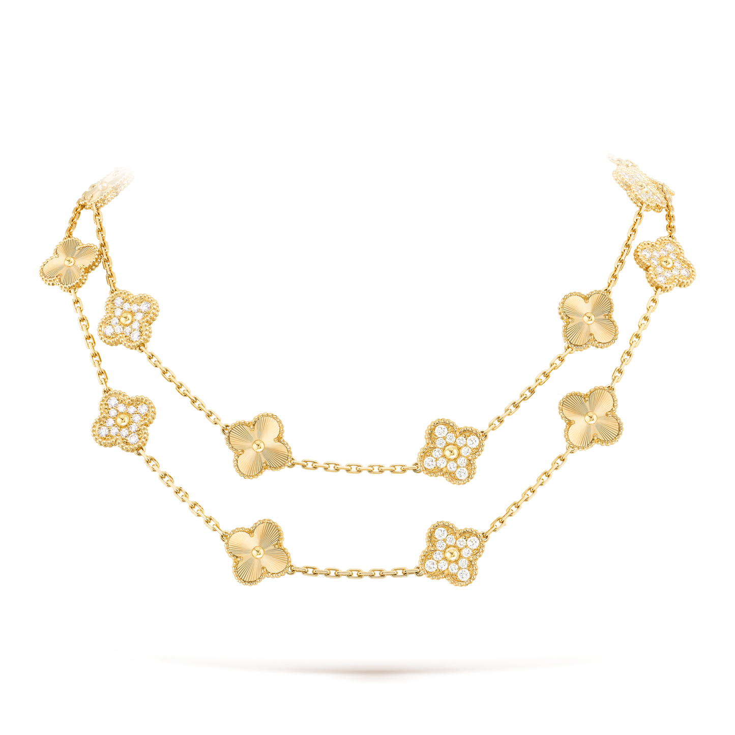 [Raffine] COLLAR DE DIAMANTES LÁSER CON 20 MOTIVOS DE TRÉBOL