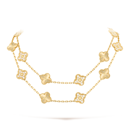 [Raffine] COLLAR DE DIAMANTES LÁSER CON 20 MOTIVOS DE TRÉBOL