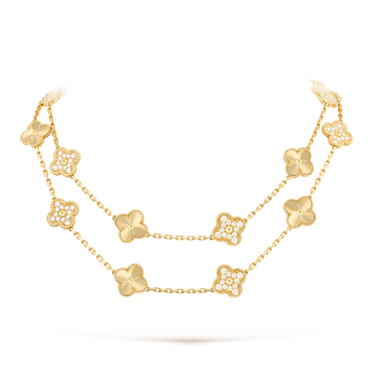 [Raffine] COLLAR DE DIAMANTES LÁSER CON 20 MOTIVOS DE TRÉBOL