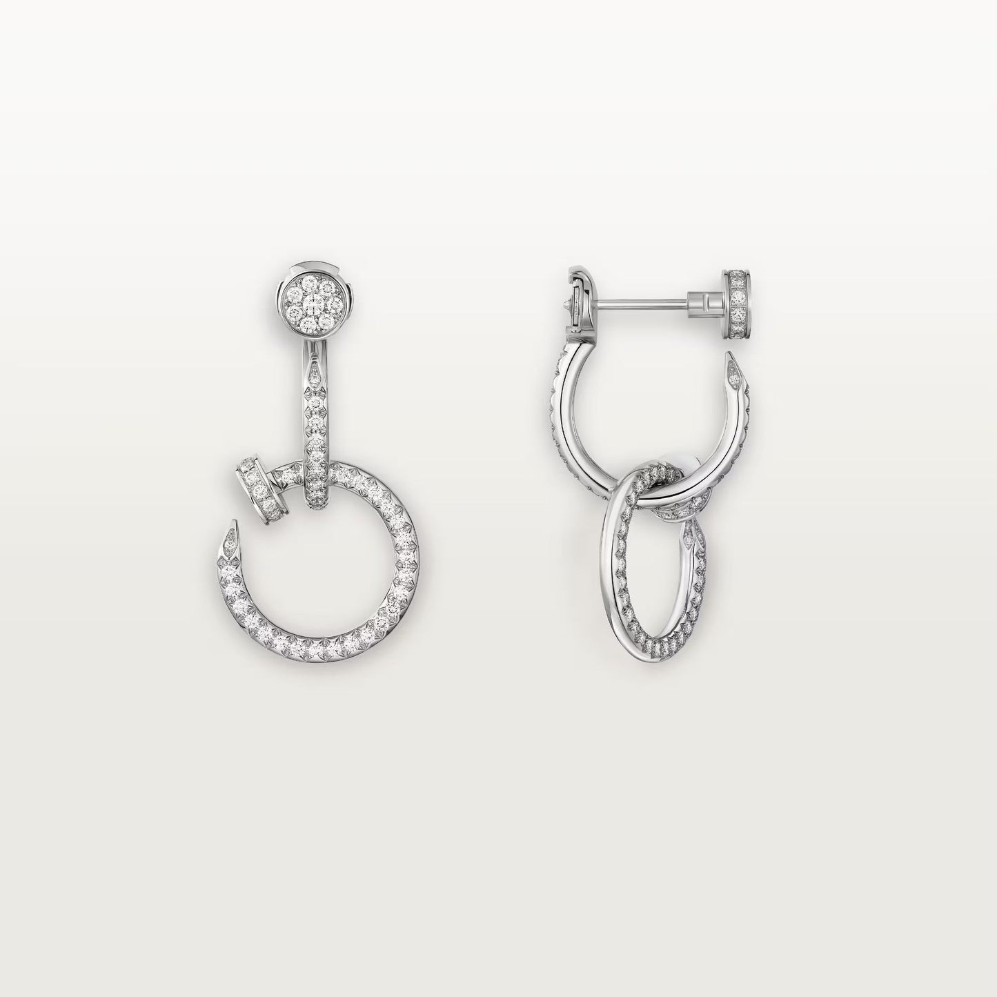 [Raffine]JUSTE FULL DIAMOND DOUBLE EARRINGS