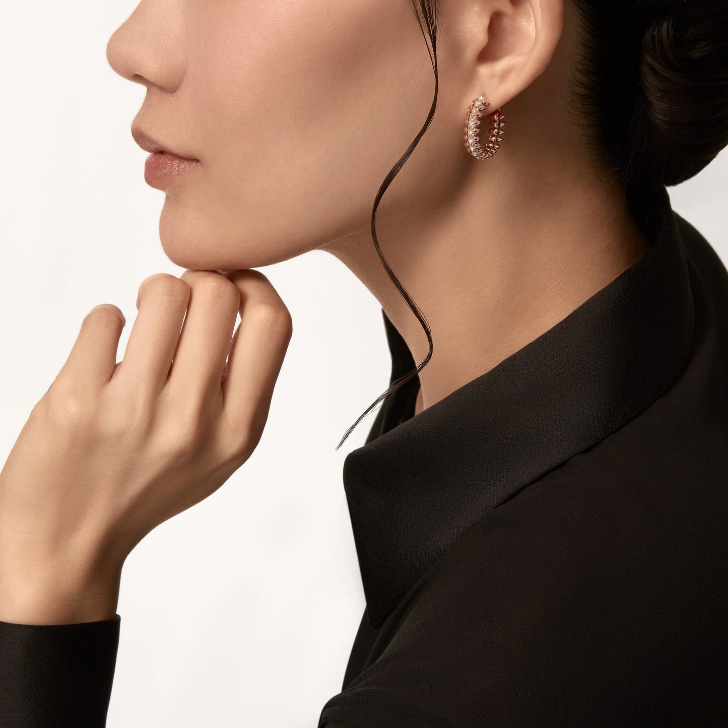 [Raffine]CLASH FULL DIAMOND MEDIUM EARRINGS