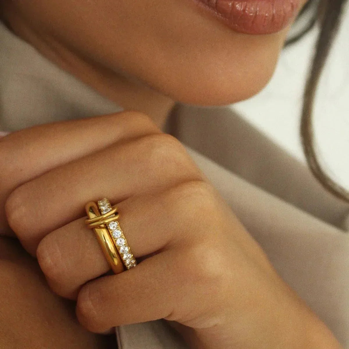 [Raffine]Alison Stacked Diamond Ring
