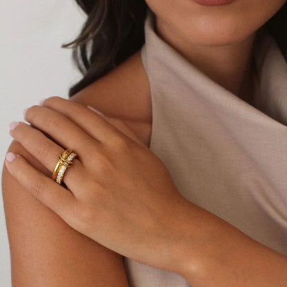 [Raffine]Alison Stacked Diamond Ring