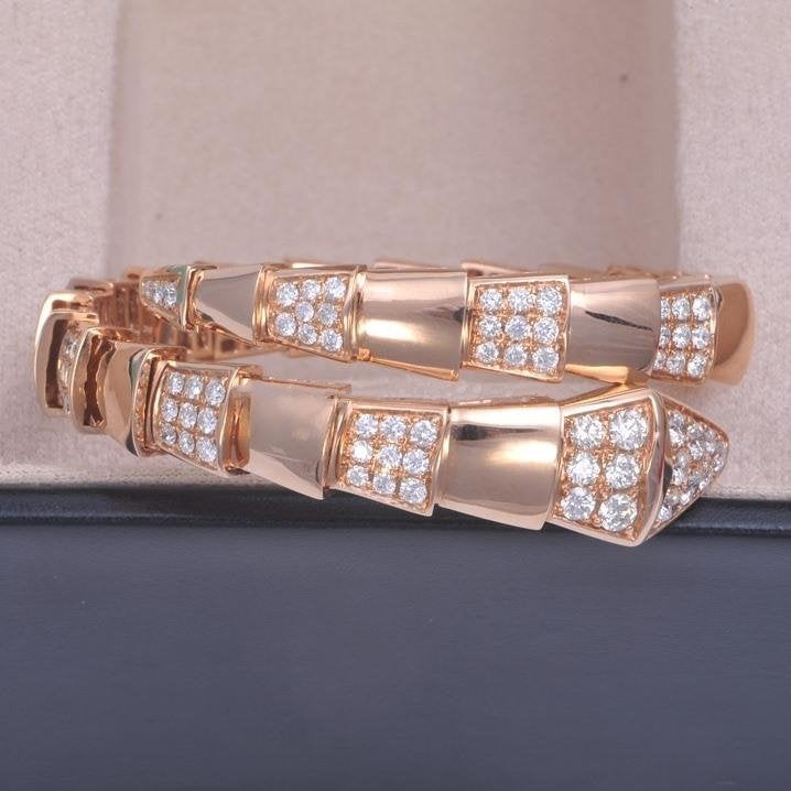 [Raffine]SERPENTI WIDE BRACELET PINK GOLD DIAMOND