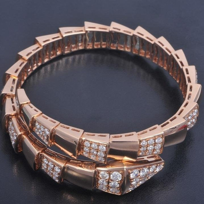 [Raffine]SERPENTI WIDE BRACELET PINK GOLD DIAMOND