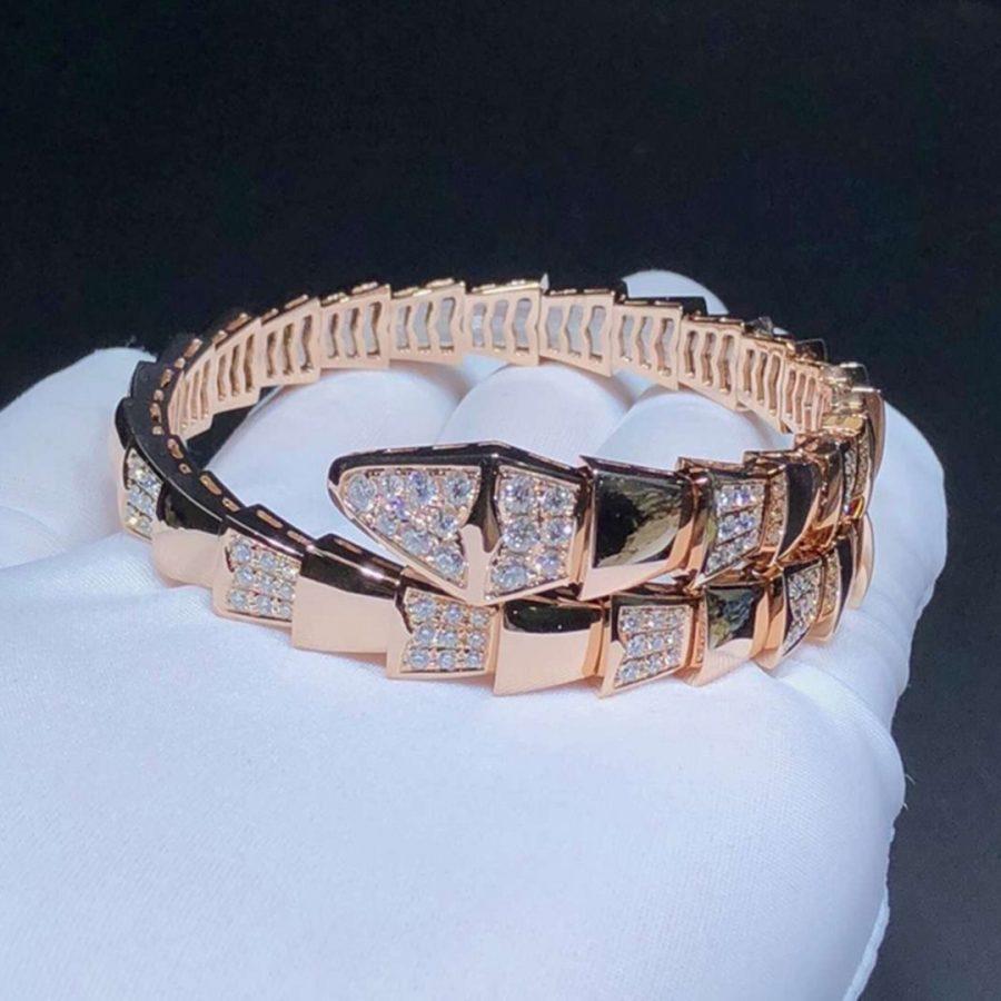 [Raffine]SERPENTI WIDE BRACELET PINK GOLD DIAMOND
