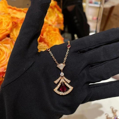 [Raffine] COLLAR DE ENSUEÑO CORNALINA DIAMANTE ORO ROSA