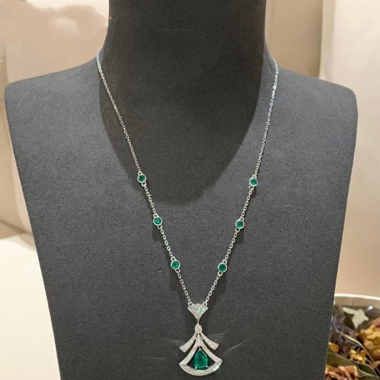 [Raffine]DREAM NECKLACE MALACHITE DIAMOND SILVER