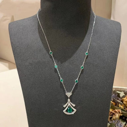 [Raffine]DREAM NECKLACE MALACHITE DIAMOND SILVER