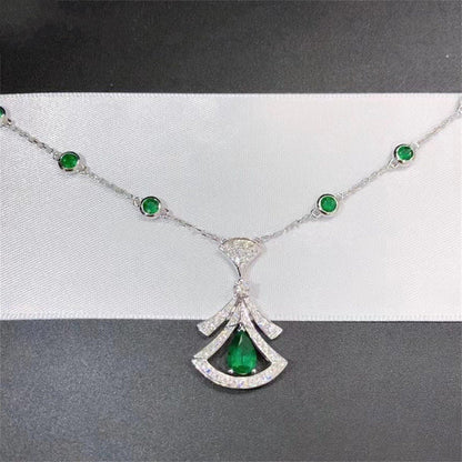 [Raffine]DREAM NECKLACE MALACHITE DIAMOND SILVER