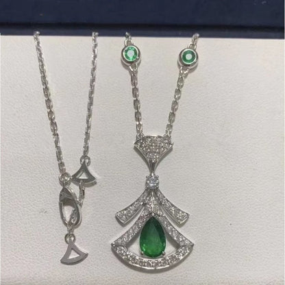 [Raffine]DREAM NECKLACE MALACHITE DIAMOND SILVER