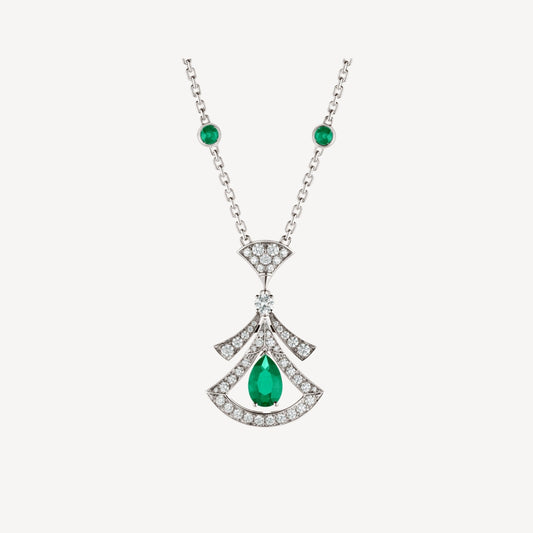 [Raffine]DREAM NECKLACE MALACHITE DIAMOND SILVER