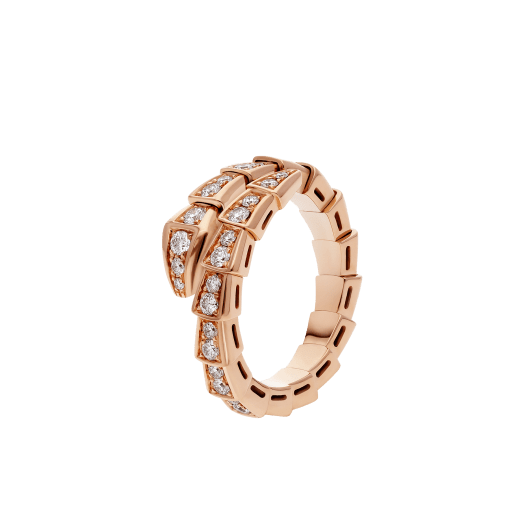 [Raffine]Anillo Serpenti Oro Rosa Diamante Pavé 4mm