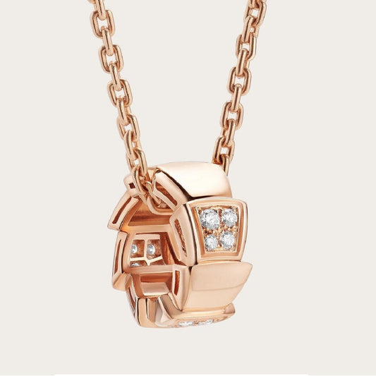 [Raffine]SERPENTI PEDANT DIAMOND PINK GOLD NECKLACE