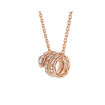 [Raffine]SERPENTI PINK GOLD NECKLACE DOUBLE RING DIAMOND