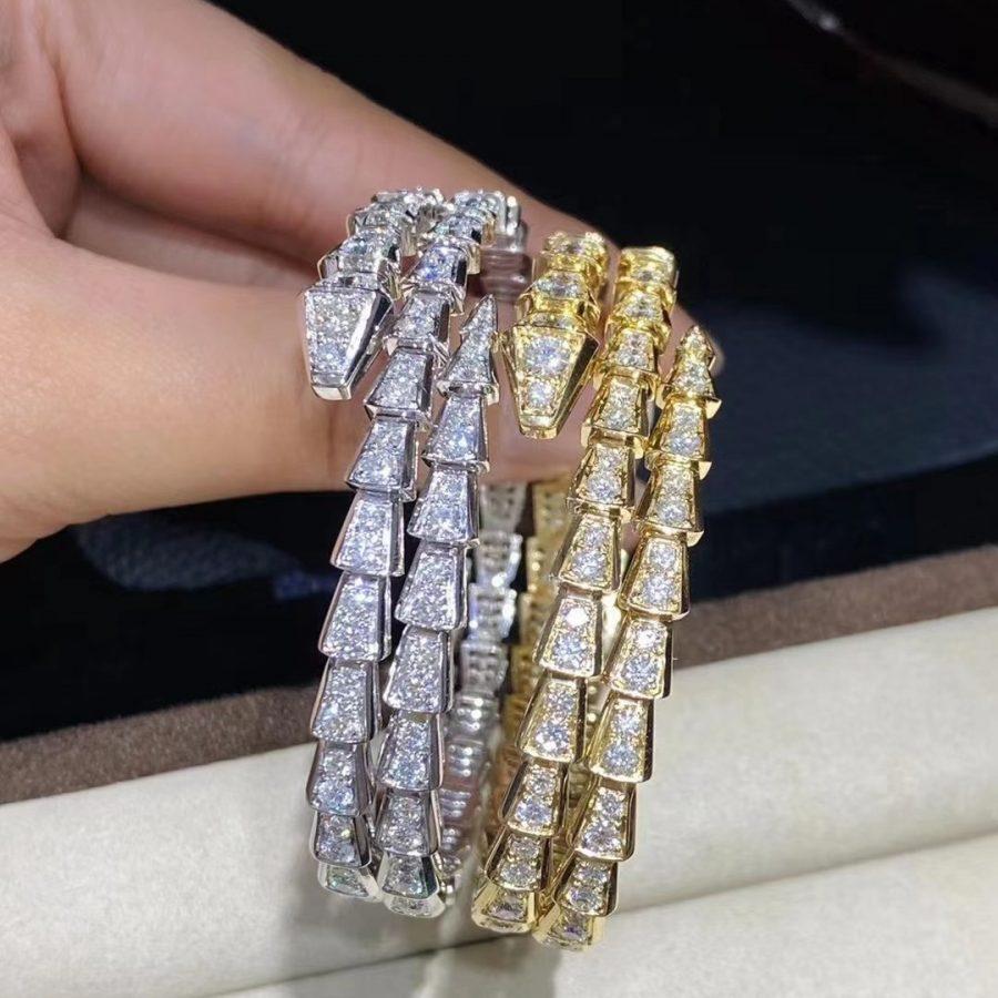 [Raffine]SERPENTI BRACELET GOLD DIAMOND DOUBLE ROW