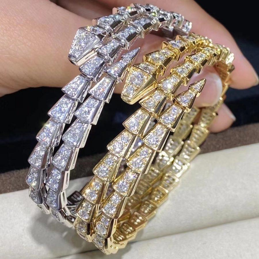 [Raffine]SERPENTI BRACELET GOLD DIAMOND DOUBLE ROW