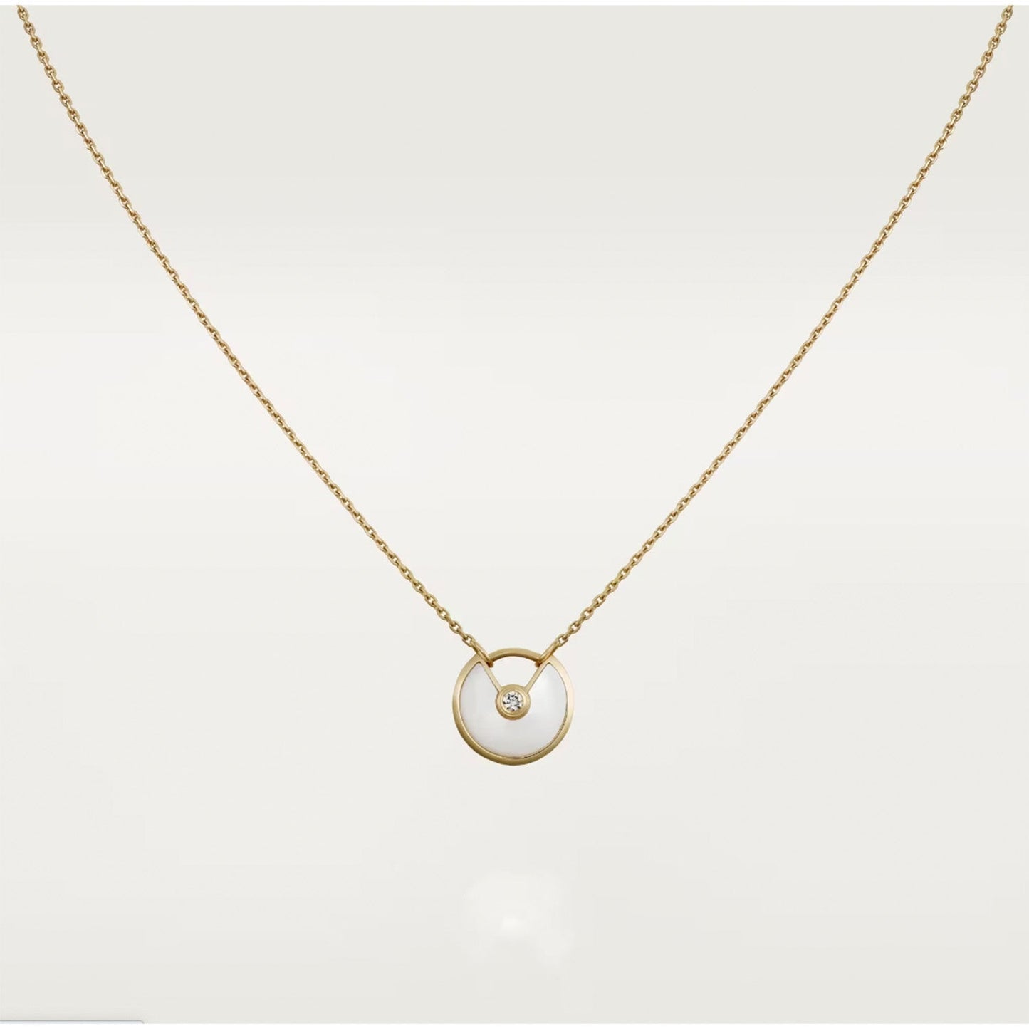 [Raffine] COLLAR DE TRAPEADOR DE ORO ROSA AMULETTE