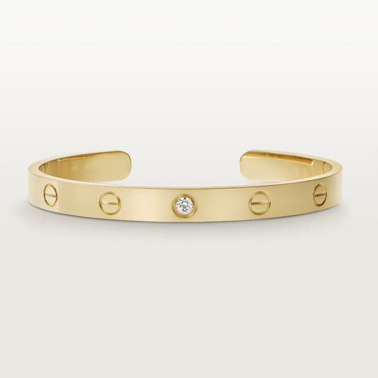 [Raffine]LOVE BRACELET 6.1MM 1 DIAMOND OPEN CUFF