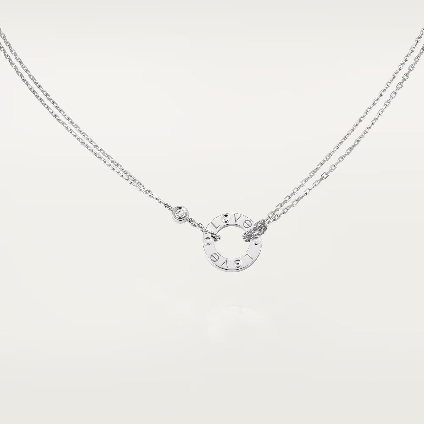 [Raffine]LOVE NECKLACE 16MM 2 DIAMONDS
