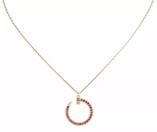 [Raffine]JUSTE NECKLACE GOLD RED DIAMONDS