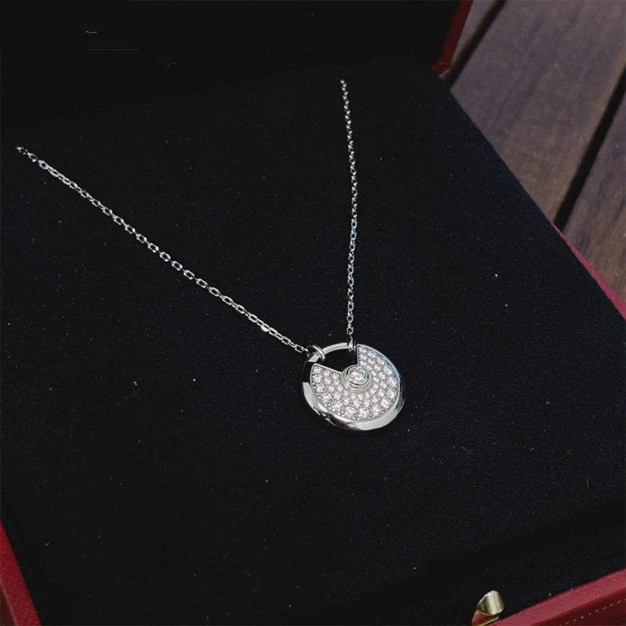 [Raffine]AMULETTE SILVER FULL DIAMOND NECKLACE