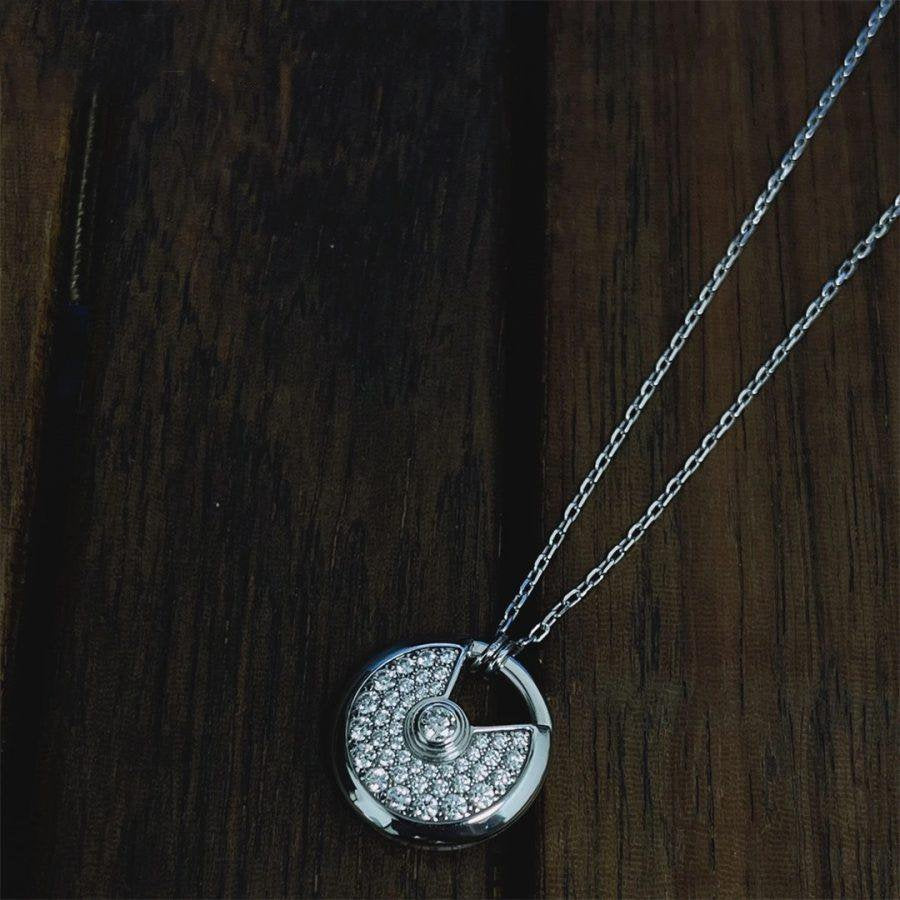 [Raffine]AMULETTE SILVER FULL DIAMOND NECKLACE