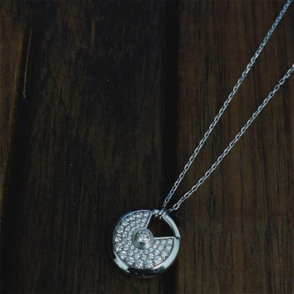 [Raffine]AMULETTE SILVER FULL DIAMOND NECKLACE