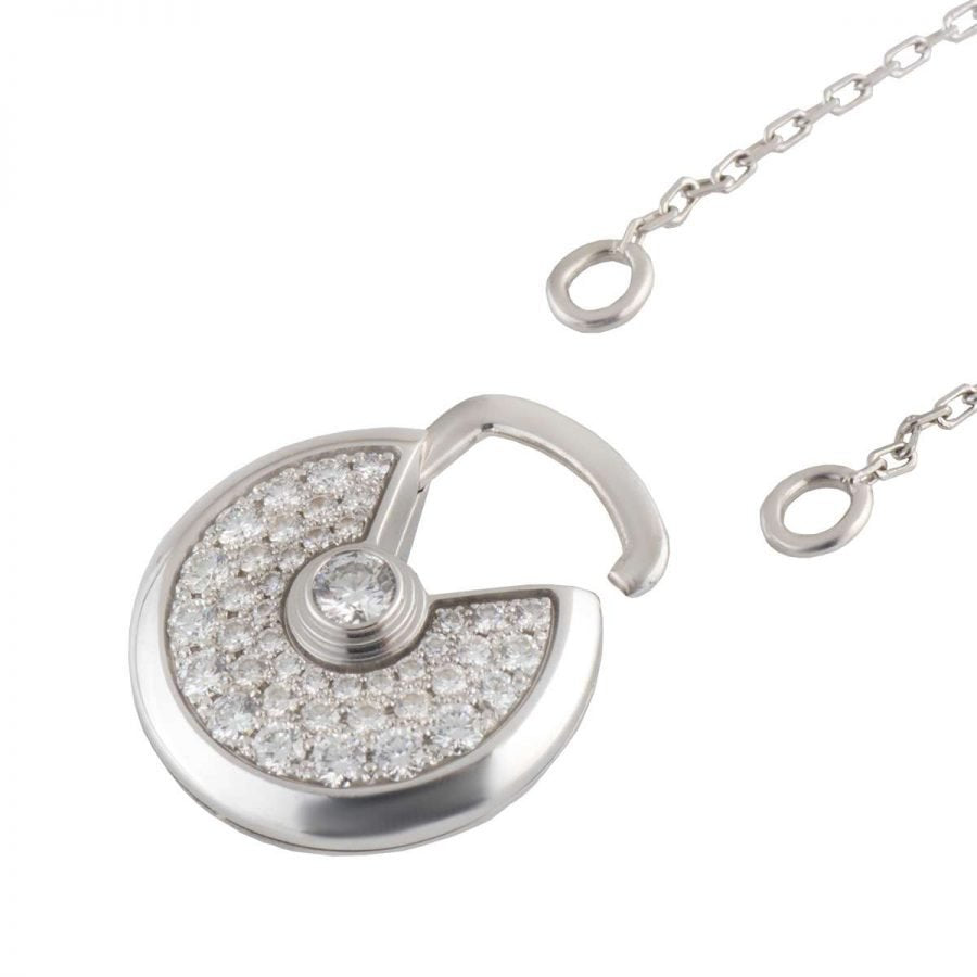 [Raffine]AMULETTE SILVER FULL DIAMOND NECKLACE