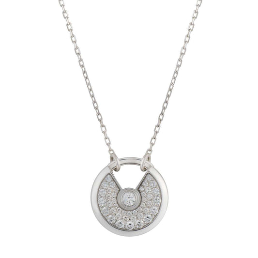 [Raffine]AMULETTE SILVER FULL DIAMOND NECKLACE