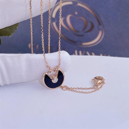 [Raffine] COLLAR AMULETTE DE ÓNIX EN ORO ROSA