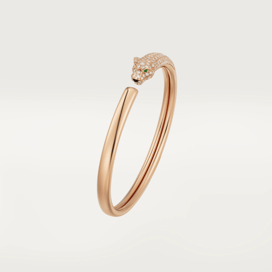 [Raffine]PANTHERE ROSE GOLD DIAMOND OPEN BRACELET