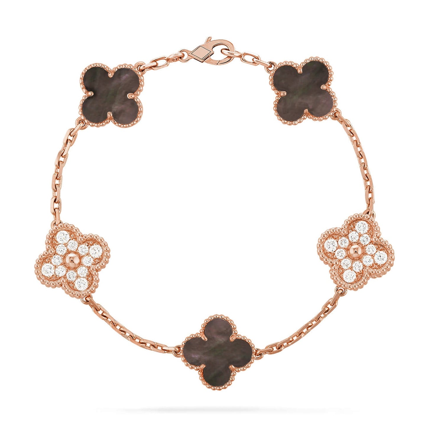 [Raffine] CLOVER 5 MOTIF GRAY MOP BRACELET COLLECTION